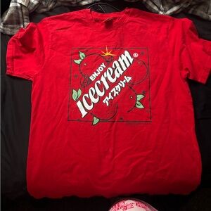 Red ice cream tee